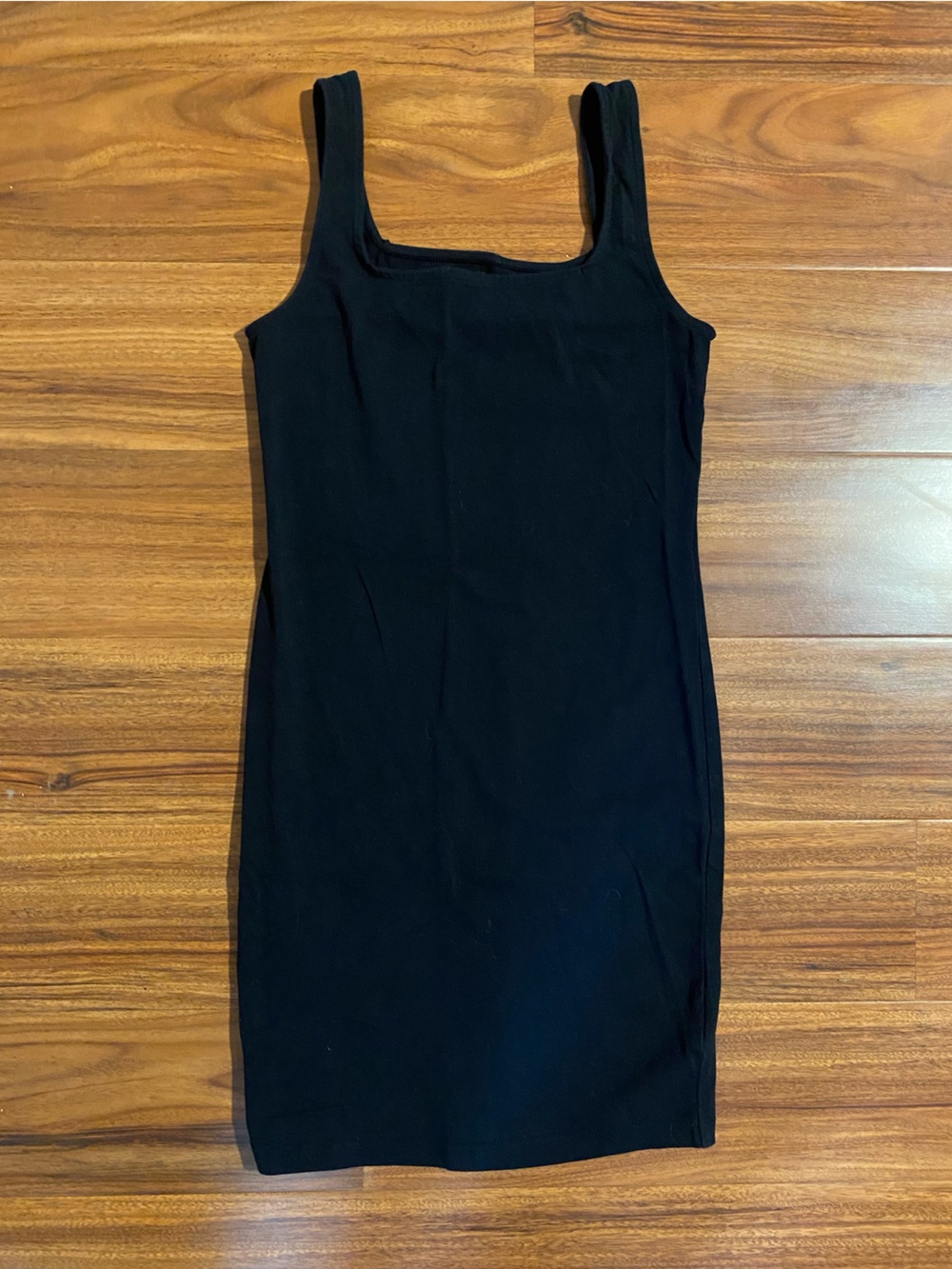 LBD Wild Fable black sleeveless square-neck bodycon mini dress, small